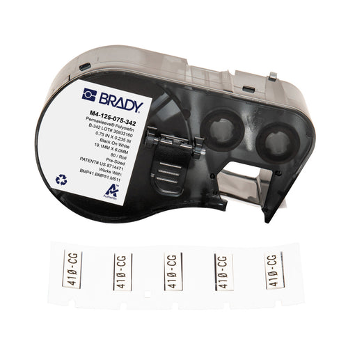 Etiqueta para cable calibre 22 a 16, termocontráctil precortada - BMP41/51/53 | M-125-075-342