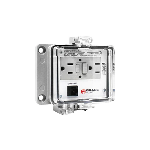 Tomas de seguridad con puertos RJ45, CAT5 y 120VAC cierre tipo prensa de 304 SST | P-R2-K3RF0
