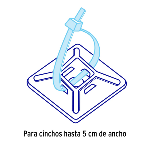 HC-25 | Montaje autoadhesivo cuadrado para amarras plásticas