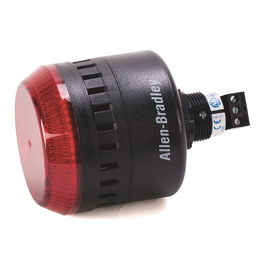 Alarma con led para montaje en panel, cabeza roja 65mm, montaje 22.5mm, 120 VAC  | 855PCB10LE422