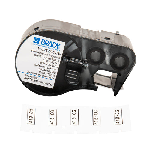 Etiqueta para cable calibre 22 a 16, termocontráctil precortada - BMP41/51/53 | M-125-075-342