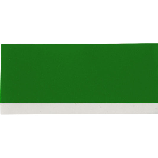 Etiquetas de vinilo con adhesivo permanente para todo tipo de clima (blanco sobre verde)