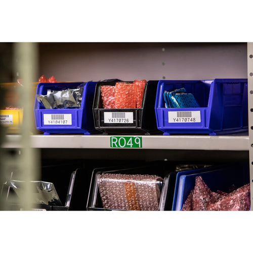 Cartucho de etiquetas (blanco sobre verde), vinilo para interiores/exteriores - BMP41/51/53 | Varios tamaños.